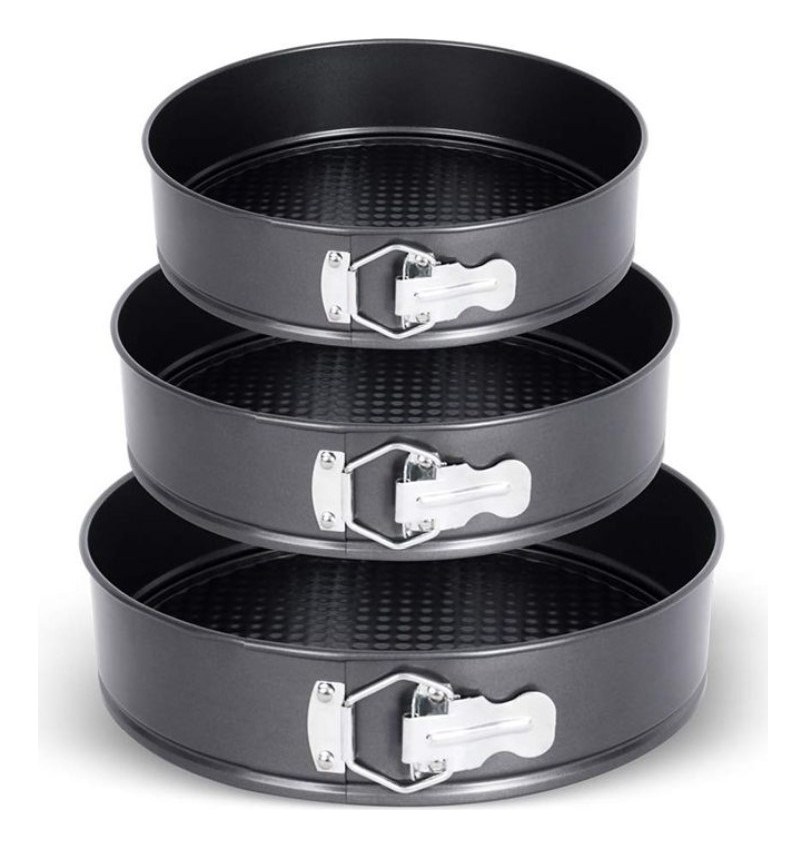 Tre runde springforme med non-stick, 20, 24 og 26 cm